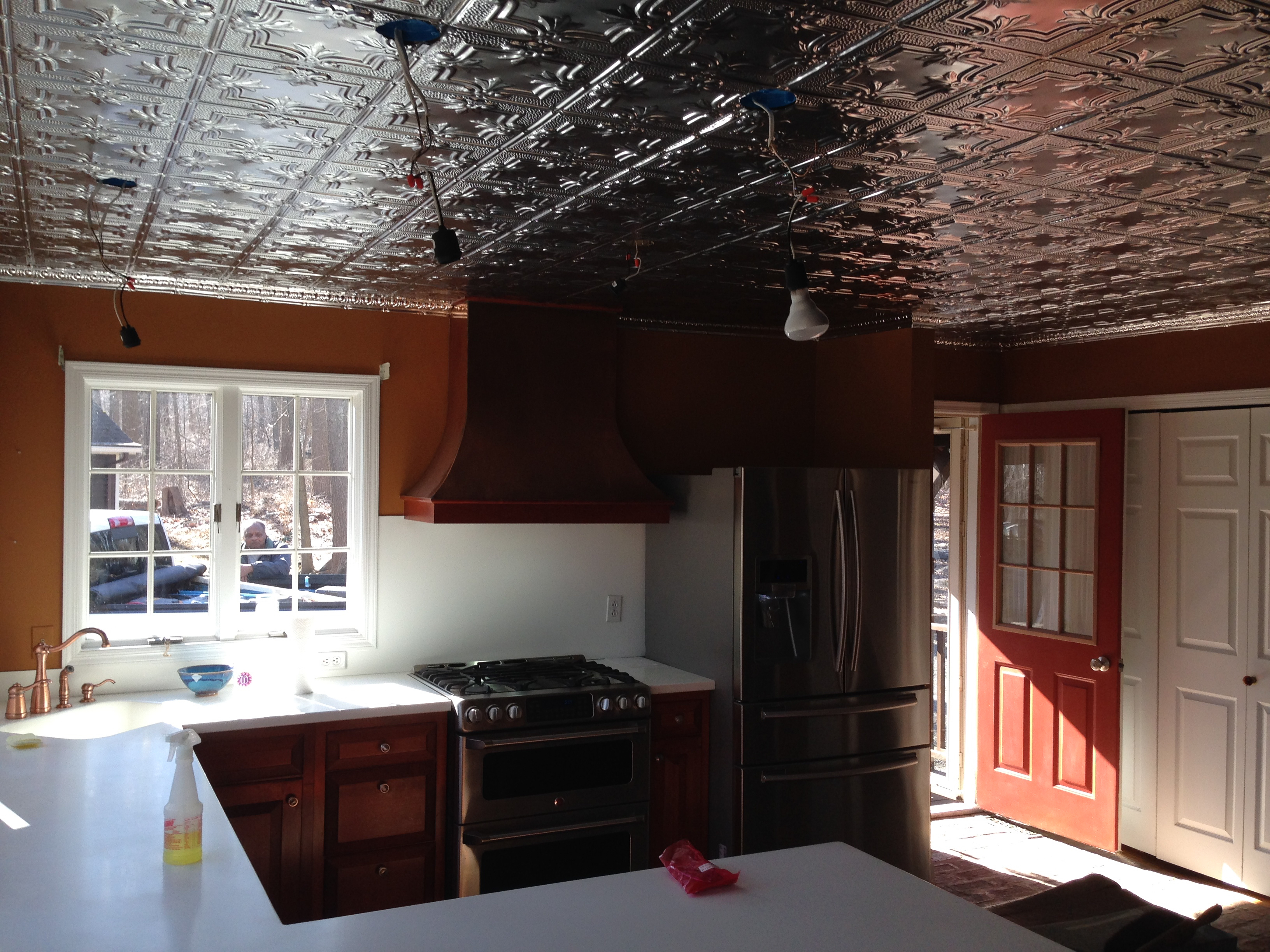 Chrome finish tin ceiling tiles